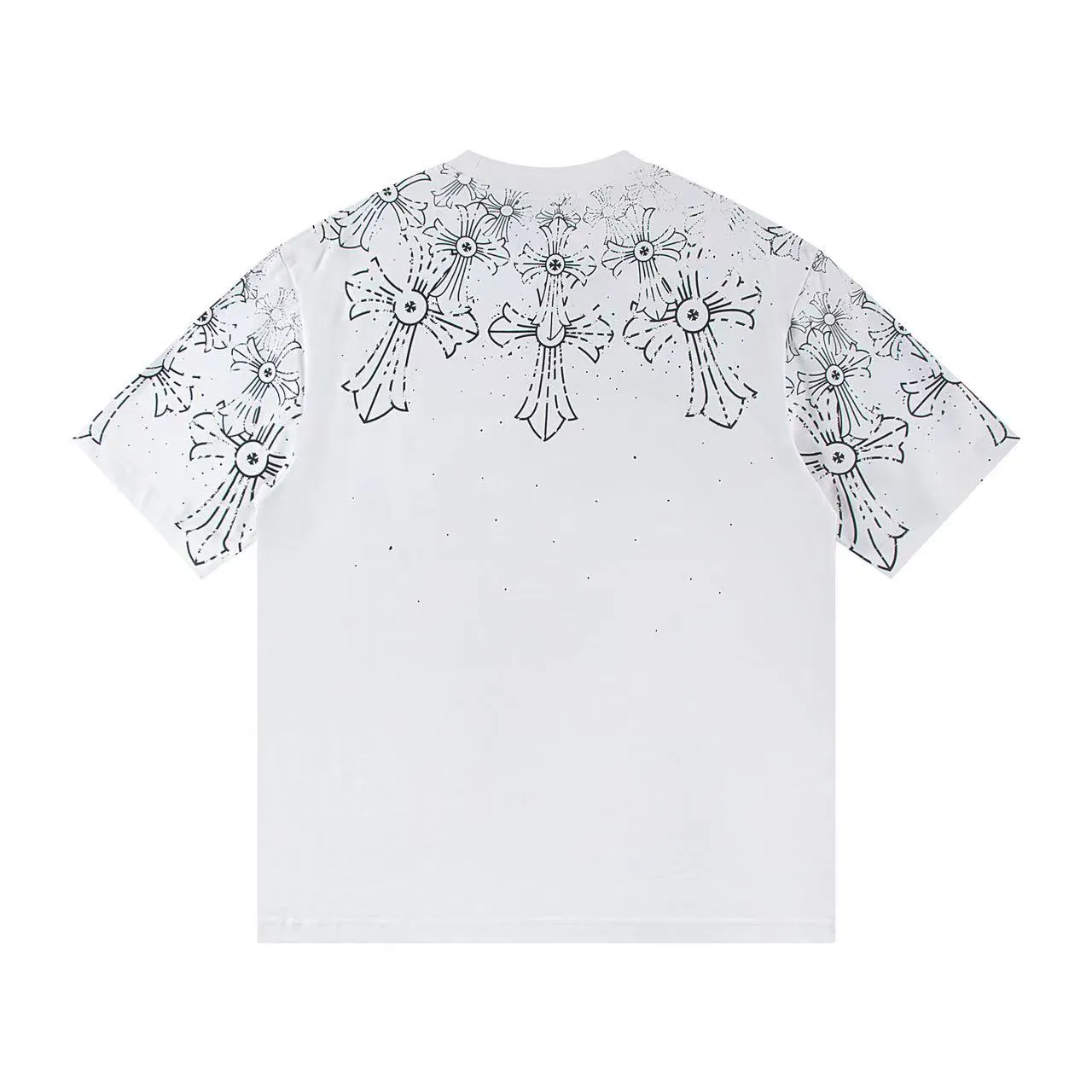 🅿️150 Style: 2025 new Croix Heart short-sleeved T-shirt Material: High version 300g double yarn combed cotton Size: S～XL Color: White Style number: Z026